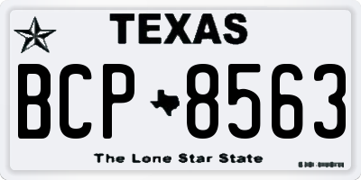 TX license plate BCP8563