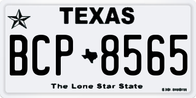 TX license plate BCP8565