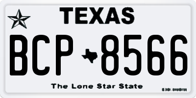 TX license plate BCP8566