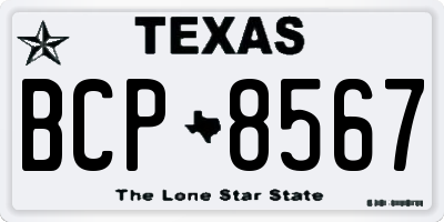 TX license plate BCP8567