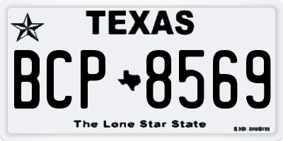 TX license plate BCP8569
