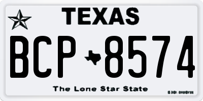 TX license plate BCP8574
