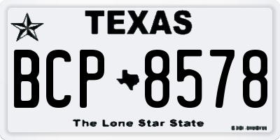 TX license plate BCP8578
