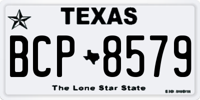 TX license plate BCP8579
