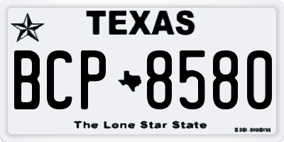 TX license plate BCP8580