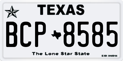 TX license plate BCP8585