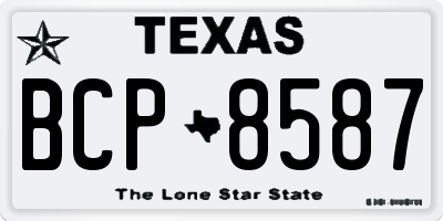 TX license plate BCP8587