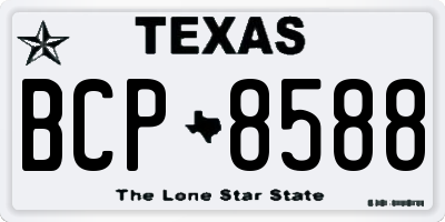 TX license plate BCP8588