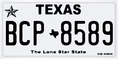 TX license plate BCP8589