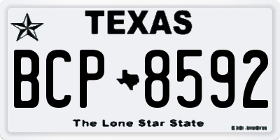 TX license plate BCP8592