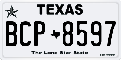 TX license plate BCP8597