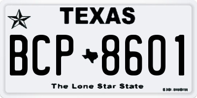 TX license plate BCP8601