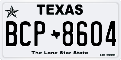 TX license plate BCP8604