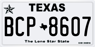 TX license plate BCP8607