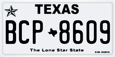TX license plate BCP8609