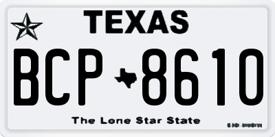 TX license plate BCP8610