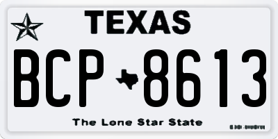 TX license plate BCP8613