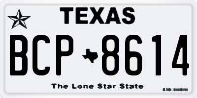 TX license plate BCP8614