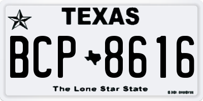 TX license plate BCP8616