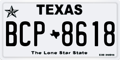TX license plate BCP8618
