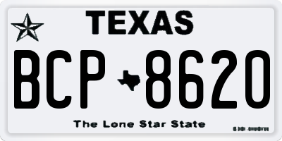 TX license plate BCP8620