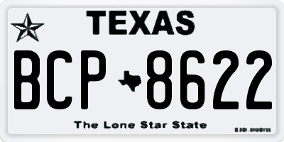 TX license plate BCP8622