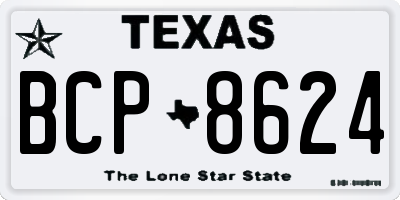 TX license plate BCP8624