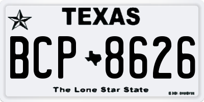 TX license plate BCP8626