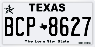 TX license plate BCP8627