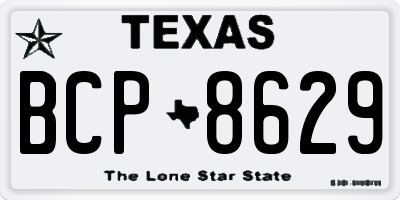 TX license plate BCP8629