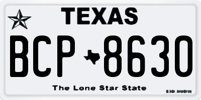 TX license plate BCP8630