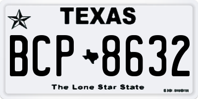 TX license plate BCP8632