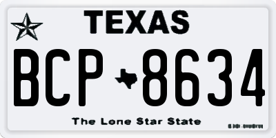 TX license plate BCP8634