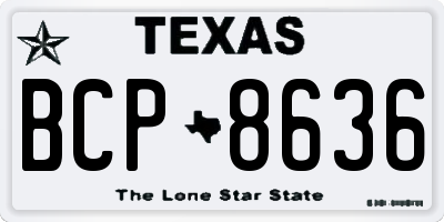 TX license plate BCP8636