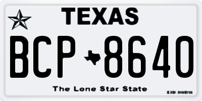 TX license plate BCP8640