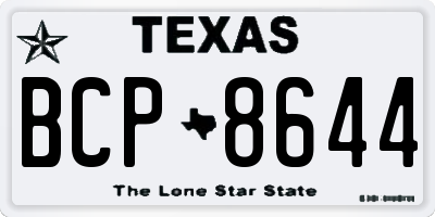 TX license plate BCP8644