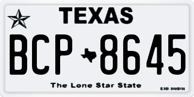 TX license plate BCP8645
