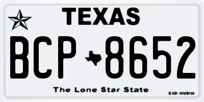 TX license plate BCP8652
