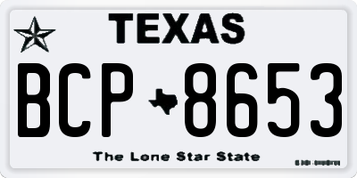 TX license plate BCP8653