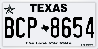 TX license plate BCP8654