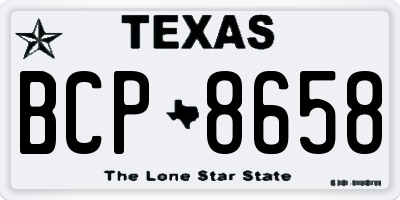 TX license plate BCP8658