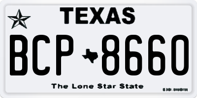 TX license plate BCP8660