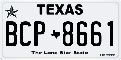 TX license plate BCP8661