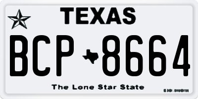 TX license plate BCP8664