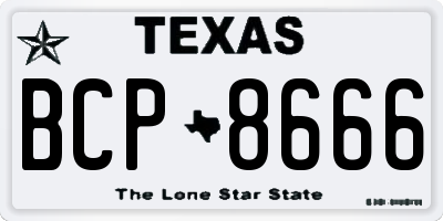 TX license plate BCP8666