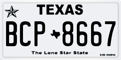 TX license plate BCP8667