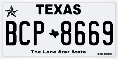 TX license plate BCP8669