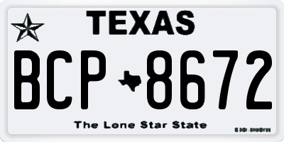 TX license plate BCP8672