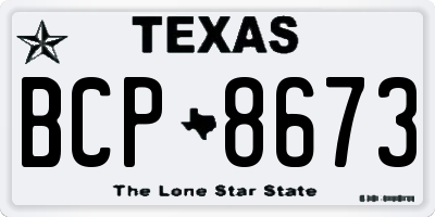 TX license plate BCP8673