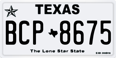 TX license plate BCP8675
